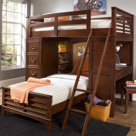 double twin loft bed with desk